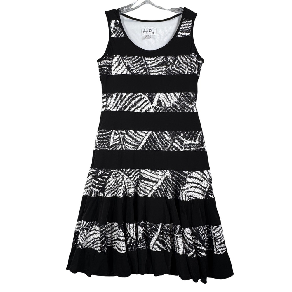 Joseph Ribkoff Dress Black White Striped Aline Office Going Out Party Size‎ 6